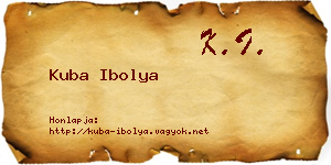Kuba Ibolya névjegykártya